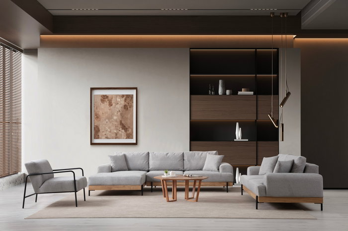 Atelier Del Sofa Eti Oak Left - Gris
